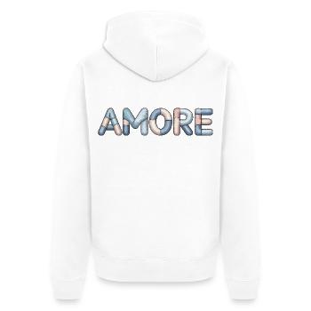 Motif d’amour Amore Gift for Women - Veste à capuche bio Premium Unisexe - blanc - Dos - Thijin (182cm)
