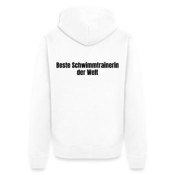 Beste Schwimmtrainerin der Welt Verein Geschenk - Unisex Premium Bio Zip Hoodie - Weiß - Hinten - Thijin (182cm)
