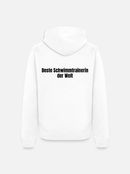 Beste Schwimmtrainerin der Welt Verein Geschenk - Unisex Premium Bio Zip Hoodie - Weiß