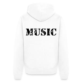 La musique comme la conception d'impression de - Veste à capuche bio Premium Unisexe - blanc - Dos - Thijin (182cm)