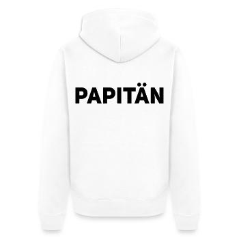 Papitän Funny Pun Capitaine Papa Ancre - Veste à capuche bio Premium Unisexe - blanc - Dos - Thijin (182cm)