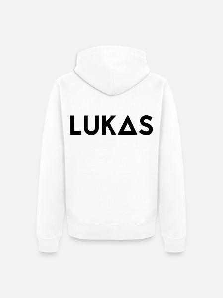 First name Lukas - Unisex Premium Organic Zip Hoodie - white