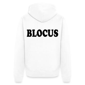 Blockade - Unisex Premium Bio Zip Hoodie - Weiß - Hinten - Thijin (182cm)