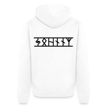 Johnny - Unisex Premium Bio Zip Hoodie - Weiß - Hinten - Thijin (182cm)