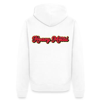 Retro Heavy Metal Typografie - Unisex Premium Bio Zip Hoodie - Weiß - Hinten - Thijin (182cm)