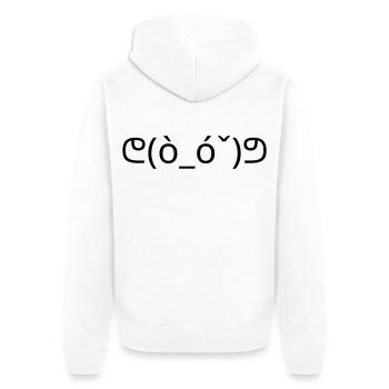 Muskel Emote ᕦ(ò_óˇ)ᕤ stark Kaomoji - Unisex Premium Bio Zip Hoodie - Weiß - Hinten - Thijin (182cm)