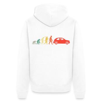 Auto Evolution Kleinwagen Führerschein Bestanden - Unisex Premium Bio Zip Hoodie - Weiß - Hinten - Thijin (182cm)