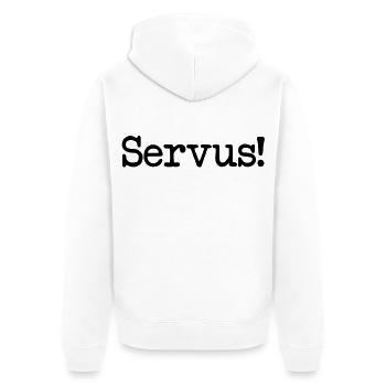 Servus! - Unisex Premium Bio Zip Hoodie - Weiß - Hinten - Thijin (182cm)