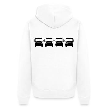 Busse - Unisex Premium Bio Zip Hoodie - Weiß - Hinten - Thijin (182cm)