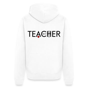 Lehrer - Unisex Premium Bio Zip Hoodie - Weiß - Hinten - Thijin (182cm)
