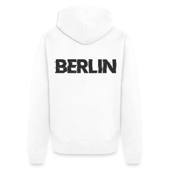 Lettrage Berlinois - Veste à capuche bio Premium Unisexe - blanc - Dos - Thijin (182cm)