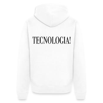 Tecnologia black - Unisex Premium Organic Zip Hoodie - white - Back - Thijin (182cm)