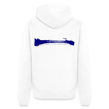 Rayures - Coup de pinceau - Veste à capuche bio Premium Unisexe - blanc - Dos - Thijin (182cm)