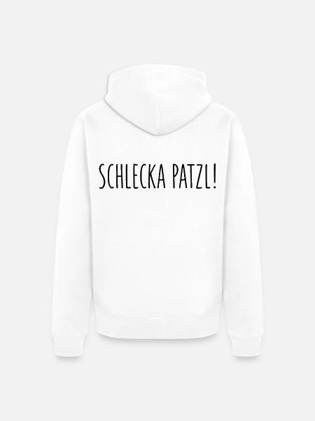 Schlecka Patzl - Unisex Premium Bio Zip Hoodie - Weiß