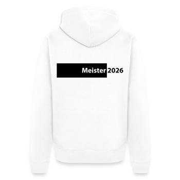 Meister 2026 Meisterschaft - Unisex Premium Bio Zip Hoodie - Weiß - Hinten - Thijin (182cm)
