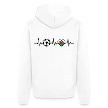 Football du Pays de Galles Heartbeat - Veste à capuche bio Premium Unisexe - blanc - Dos - Thijin (182cm)