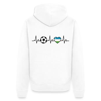 Usbekistan Fußball Herzschlag Usbekistan - Unisex Premium Bio Zip Hoodie - Weiß - Hinten - Thijin (182cm)