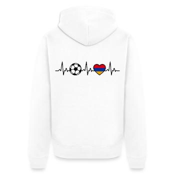 Armenien Fußball Herzschlag Armenien Armenia - Unisex Premium Bio Zip Hoodie - Weiß - Hinten - Thijin (182cm)