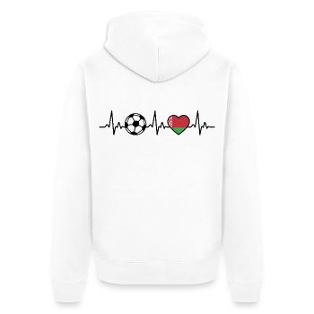 Football Biélorusse Heartbeat Biélorussie - Veste à capuche bio Premium Unisexe - blanc - Dos - Thijin (182cm)