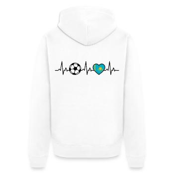 Kazakhstan Football Heartbeat Kazakhstan - Unisex Premium Organic Zip Hoodie - white - Back - Thijin (182cm)