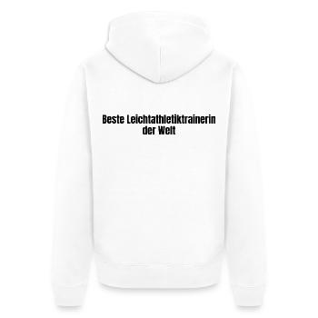 Beste Leichtathletiktrainerin der Welt Geschenk - Unisex Premium Bio Zip Hoodie - Weiß - Hinten - Thijin (182cm)