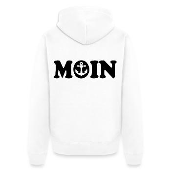 Moin - Unisex Premium Organic Zip Hoodie - white - Back - Thijin (182cm)
