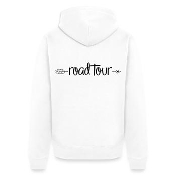 Road Tour - Unisex Premium Bio Zip Hoodie - Weiß - Hinten - Thijin (182cm)