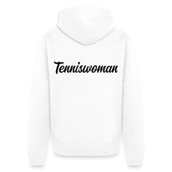 Tenniswoman Pro Raquette Balles Court Sportive - Veste à capuche bio Premium Unisexe - blanc - Dos - Thijin (182cm)