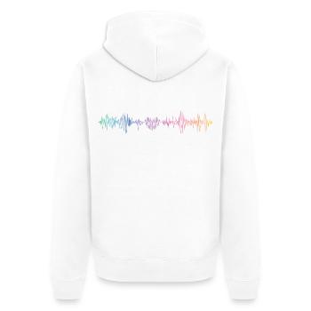 music_beat - Unisex Premium Organic Zip Hoodie - white - Back - Thijin (182cm)