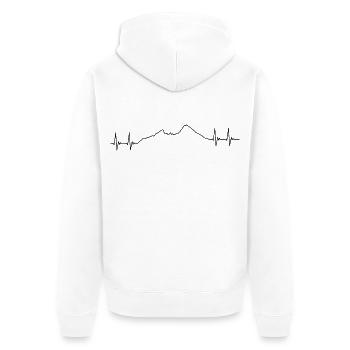 ekg watzmann, Berg, Profil, Alpen Bergsteigen puls - Unisex Premium Bio Zip Hoodie - Weiß - Hinten - Thijin (182cm)