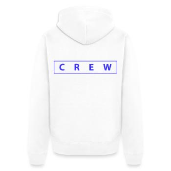 crew_01- - Unisex Premium Bio Zip Hoodie - Weiß - Hinten - Thijin (182cm)