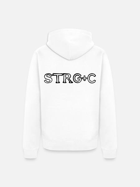 Strg+C Tasten handgezeichnet - Unisex Premium Bio Zip Hoodie - Weiß