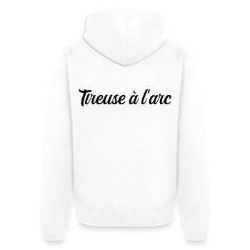Tireuse à l'Arc Précision Sport Flèche Cible - Veste à capuche bio Premium Unisexe - blanc - Dos - Thijin (182cm)