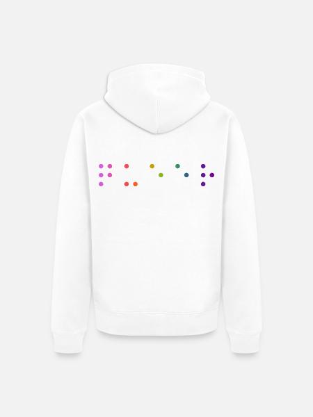 Queer Braille - Unisex Premium Bio Zip Hoodie - Weiß