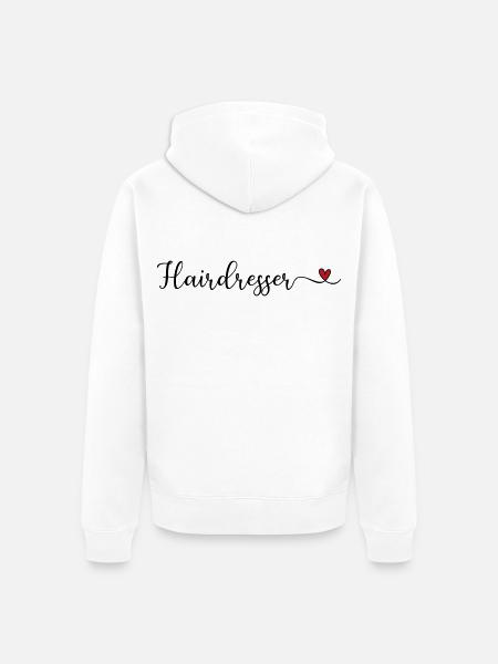 Friseurherz - Unisex Premium Bio Zip Hoodie - Weiß
