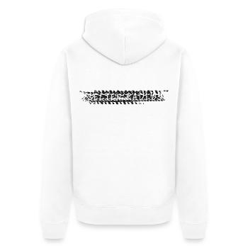 selten radlos fahrrad reifenspuren geschenk - Unisex Premium Bio Zip Hoodie - Weiß - Hinten - Thijin (182cm)