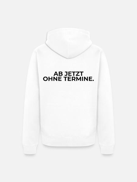 Ab jetzt ohne Termine – Statement - Unisex Premium Bio Zip Hoodie - Weiß