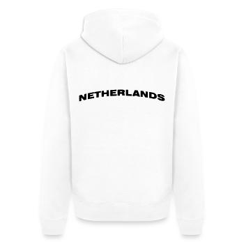 Netherlands - Unisex Premium Organic Zip Hoodie - white - Back - Thijin (182cm)