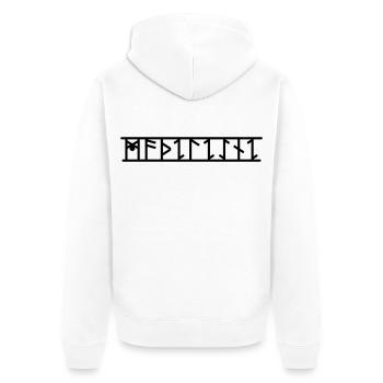Madeleine - Unisex Premium Bio Zip Hoodie - Weiß - Hinten - Thijin (182cm)