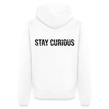 Restez curieux - Veste à capuche bio Premium Unisexe - blanc - Dos - Thijin (182cm)