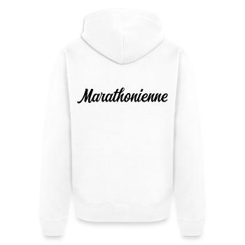 Marathonienne - Veste à capuche bio Premium Unisexe - blanc - Dos - Thijin (182cm)