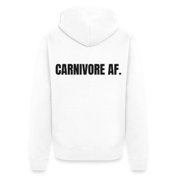CARNIVORE | Carnivore T-Shirt | Bold Meat Lover - Unisex Premium Bio Zip Hoodie - Weiß - Hinten - Thijin (182cm)