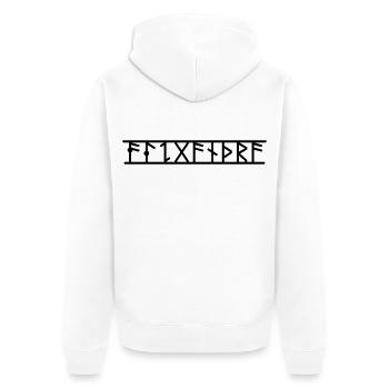 Alexandra - Unisex Premium Bio Zip Hoodie - Weiß - Hinten - Thijin (182cm)
