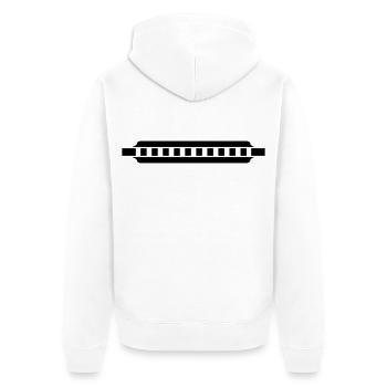 Bluesharp - Unisex Premium Bio Zip Hoodie - Weiß - Hinten - Thijin (182cm)