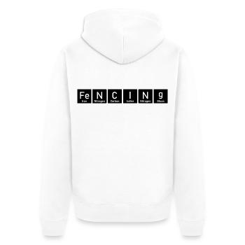 Fechten Periodensystem - Unisex Premium Bio Zip Hoodie - Weiß - Hinten - Thijin (182cm)