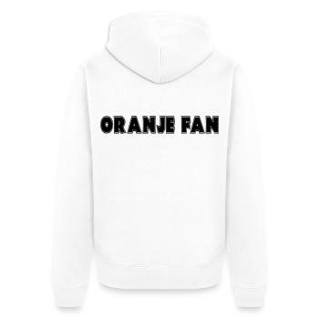 Orangefarbener Fan der königlichen Familie zum Königstag # - Unisex Premium Bio Zip Hoodie - Weiß - Hinten - Thijin (182cm)