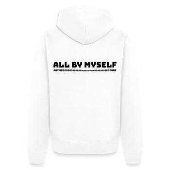 Anymooooooooore - Unisex Premium Bio Zip Hoodie - Weiß - Hinten - Thijin (182cm)