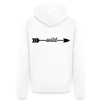 Wild - Unisex Premium Bio Zip Hoodie - Weiß - Hinten - Thijin (182cm)