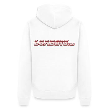 CHARGEMENT... – Typographie 3D de gamer pour nerds et gamers - Veste à capuche bio Premium Unisexe - blanc - Dos - Thijin (182cm)