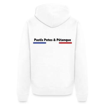 PASTIS POTES PÉTANQUE FRANCE BBR - Unisex Premium Organic Zip Hoodie - white - Back - Thijin (182cm)